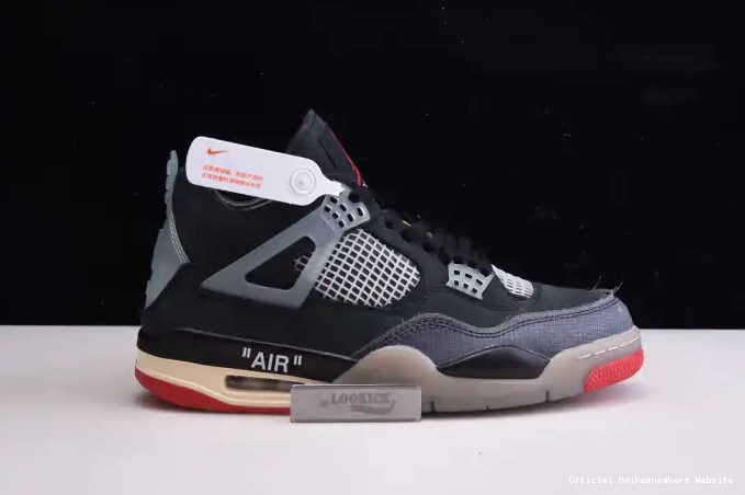 Official Maikesneakers Jordan CV9388-001 4 Retro Air Bred Off x White 0514